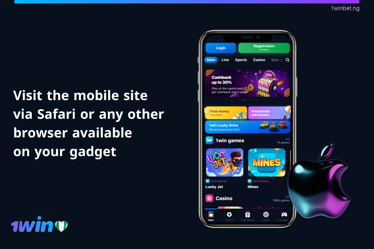Use Safari or any other browser available on your device to access the mobile site.
