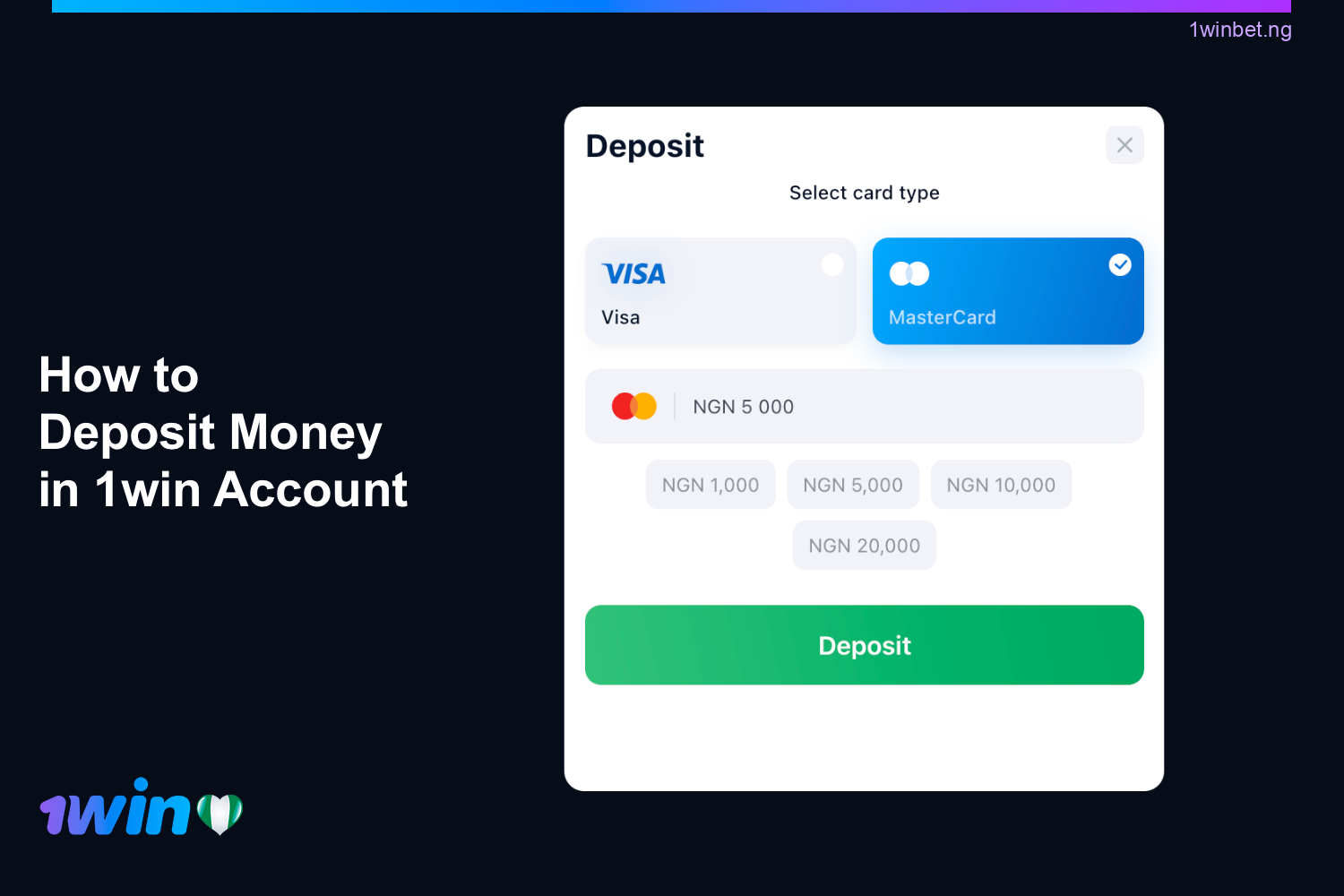 Creating an account and making deposits at 1win is straightforward for new users from Nigeria.