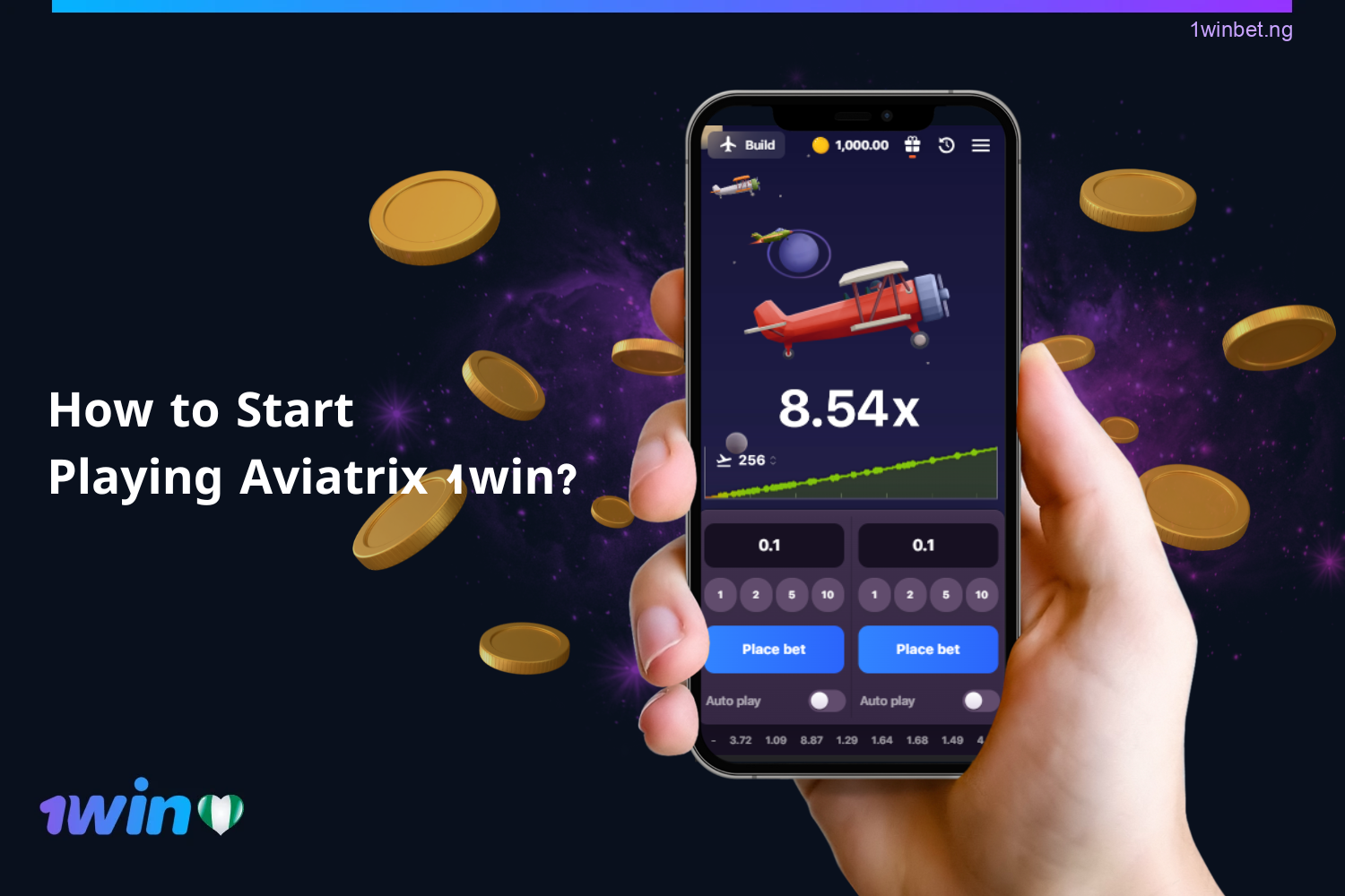 A step-by-step guide on how to commence playing Aviatrix 1win for real money for Nigerian participants is detailed below.
